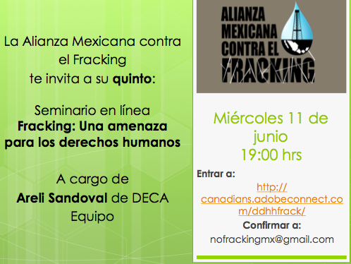 Quinto Seminario – Fracking: Una amenaza para los derechos humanos