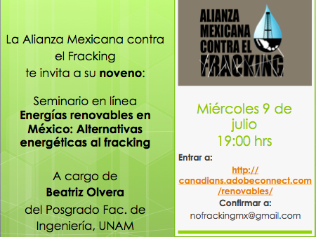 Noveno seminario – Energías renovables en México: Alternativas energéticas al fracking